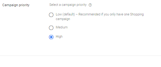 Google Ad Campaign Priority