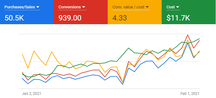 Google Ad conversion performance roiminds