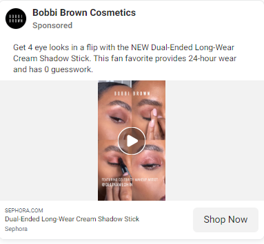 Bobbi Brown Cosmetics facebook ads