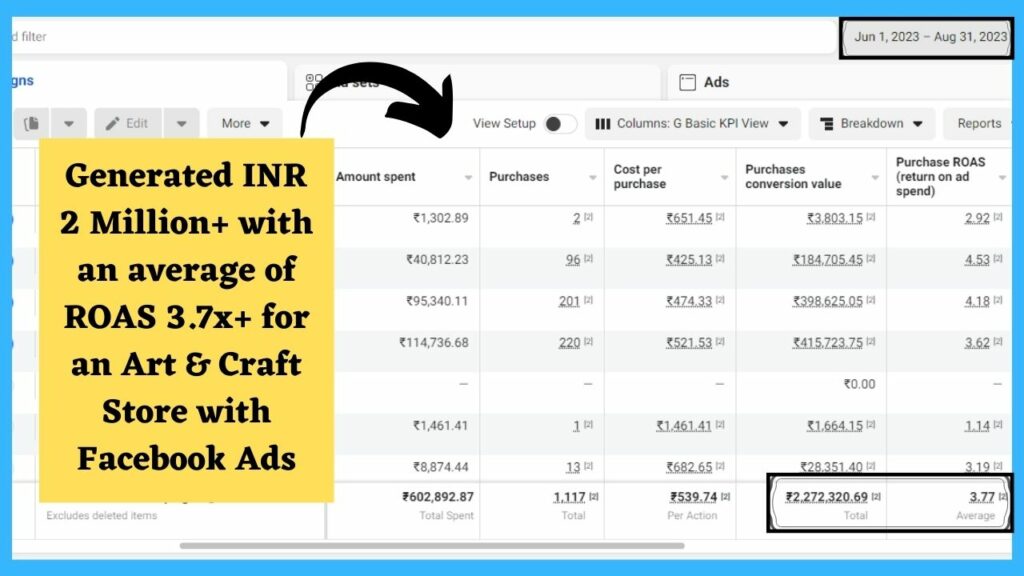 ROI Minds Facebook Ads Results
