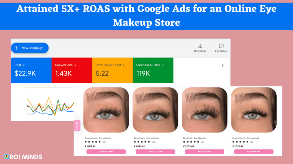 Attained 5X+ ROAS with Google Ads for an Online Eye Makeup Store