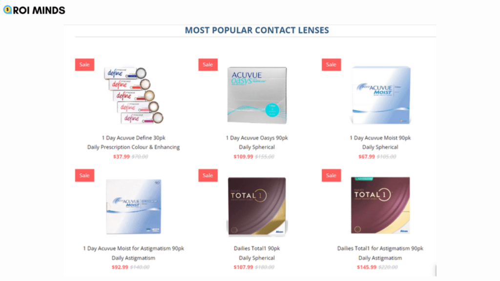 Contact Lenses Store Products