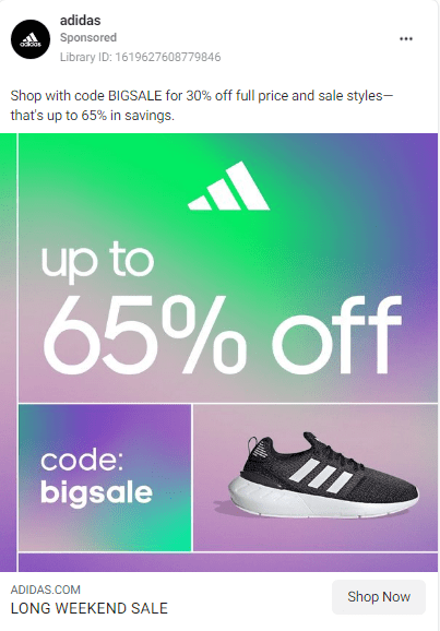 Adidas Shoe Ad Example