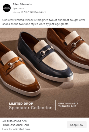 Allen Edmonds Shoe Ad Example