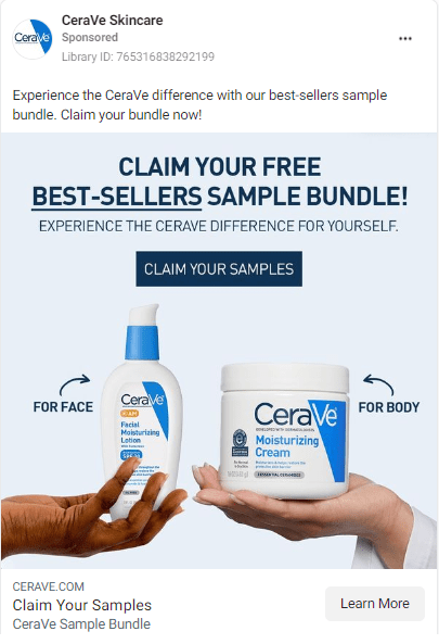 CeraVe Facebook Ad Example